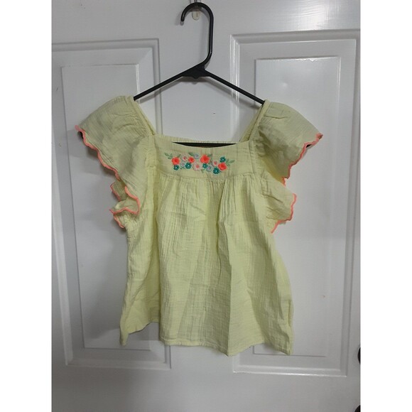 Cat and Jack Yelllow Girls Top Medium - Picture 3 of 4